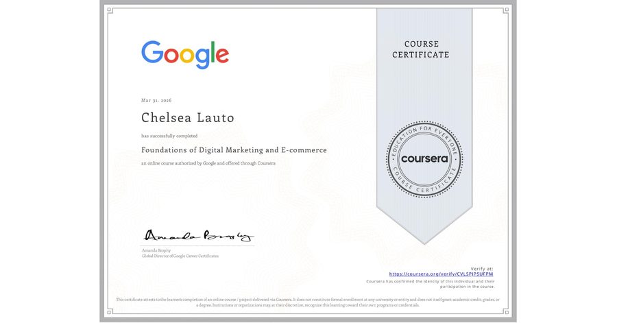 Foundations of Digital Marketing & E-commerce certificate